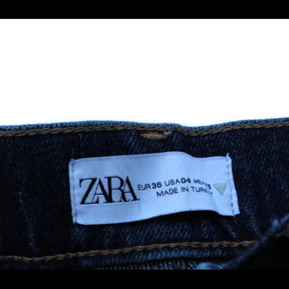 ZARA Cropped Jeans Slim Mid Rise Split Hem - Picture 2 of 5